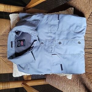 Wrangler ATG, regular fit button down, long sleeve, shirt, gray/blue size XXL